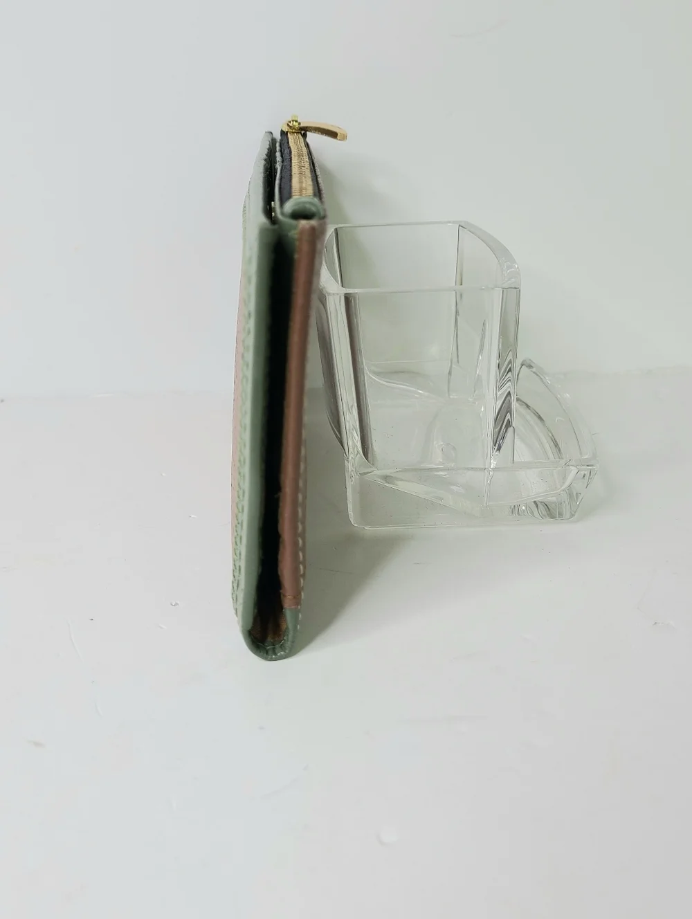 Lodis Color Block Genuine Leather Brown Green Bifold Wallet